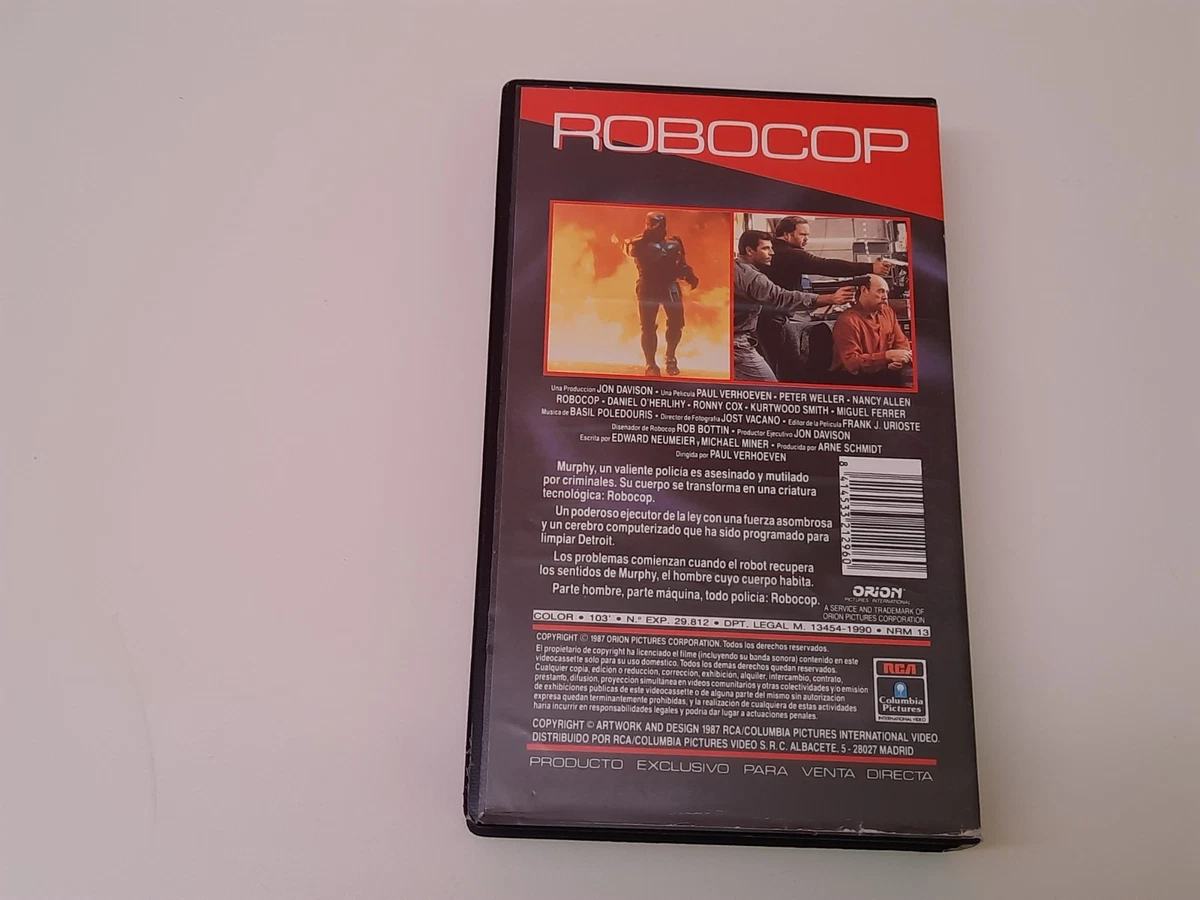 Robocop 1987 Uncut VHS ES PAL RCA Columbia Video Peter Weller Paul Verhoeven