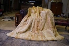 Genuine Real Arctic Jackal Coyote Fur Blanket King Size throw 84"x73" Rug - 7227