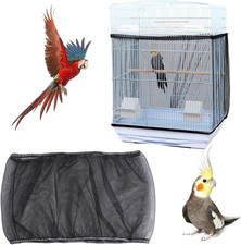 Bird Cage Seed Catcher, Bird Cage Net Cover Adjustable Bird Cage Netting Seed Ca