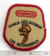 Vintage Conoco Ponca City OK Oil Refinery Patch Les Recordables Roughneck RARE
