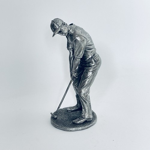 Vintage Golf Golfer Man Putting Pewter Figurine 10 cm 310 grams Excellent Cond. - Picture 13 of 17