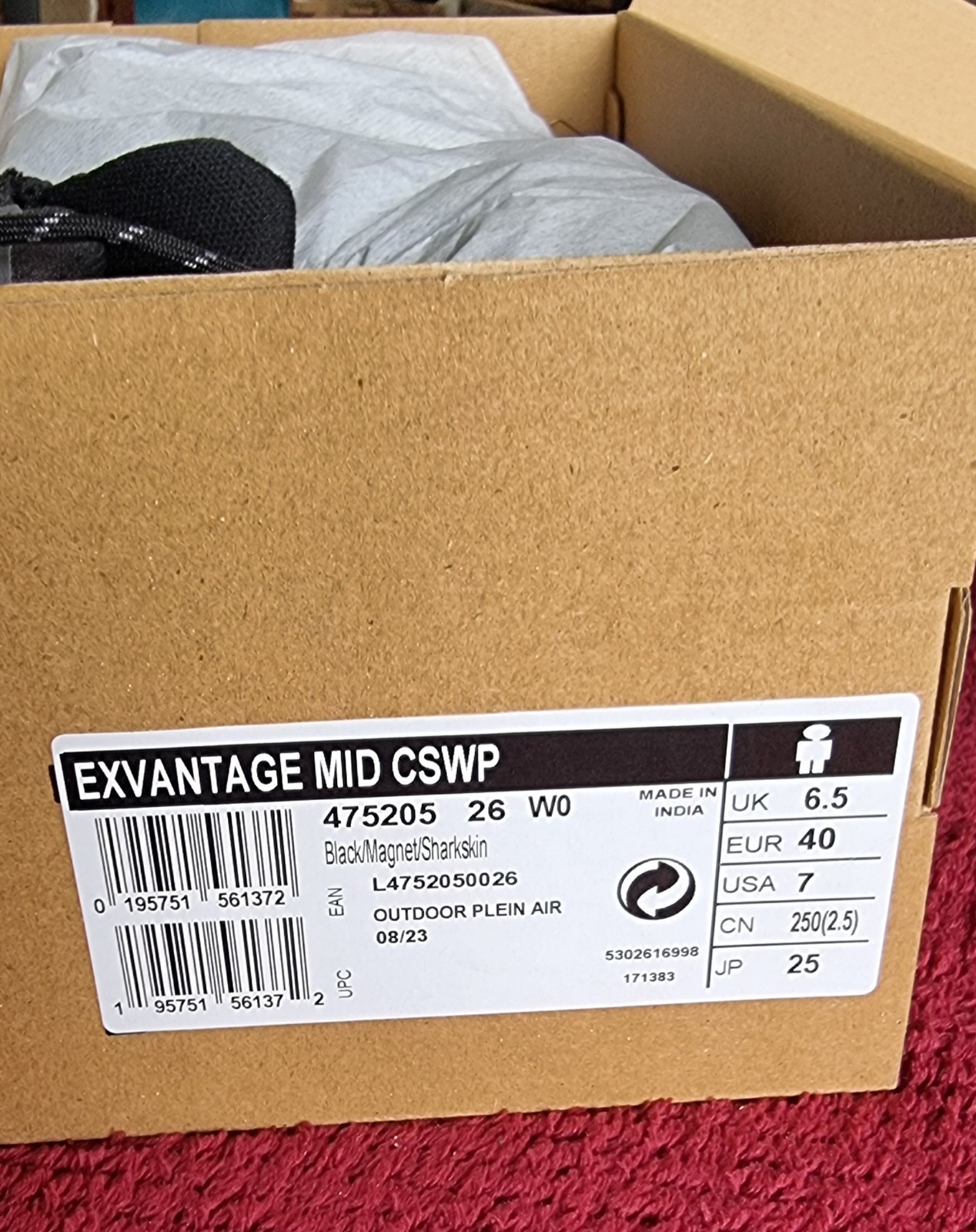 Stivali da trekking Salomon EXVANTAGE MID WATERPROOF Regno Unito 6 5 Eur 40 uomo (o donna)