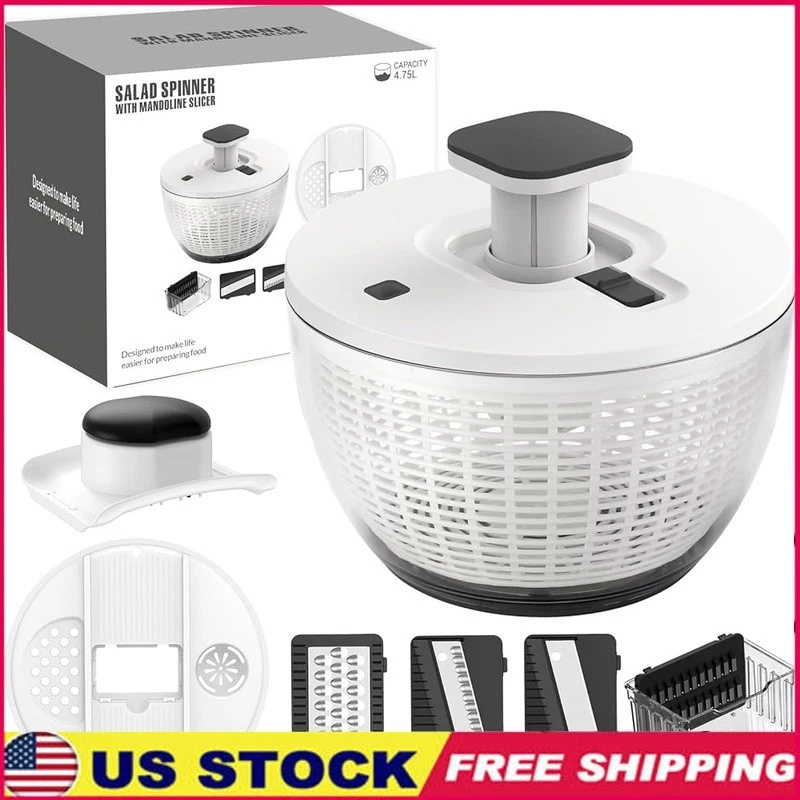 Lettuce Spinner Vegetable Dryer Colander Salad Bowl One Hand Operation New
Opens in a new window or