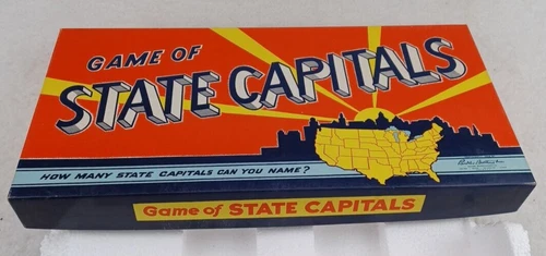 Game of State Capitals Board Game Vintage 1952 Parker Brothers Complete