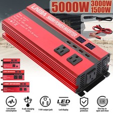 3000W/5000W Car Power Inverter USB DC 12V To AC 110V Sine Wave Solar Converter