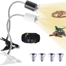 2 Pack Reptile Heat Lamp,UVB Bulb, UVA UVB Reptile Light with 360  Rotatable ...