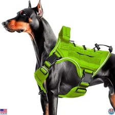 Heavy-Duty Tactical Dog Harness for Large Breeds - No Pull Reflective Molle Vest