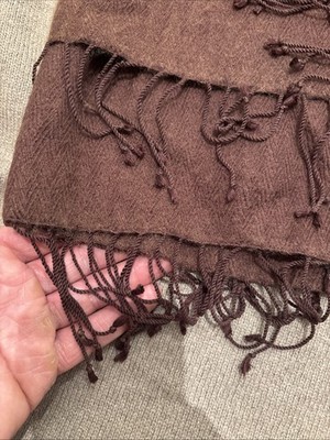 Vintage Cashmere Pashmina And Silk Blanket Shawl Scarf Nepal 6'x8'