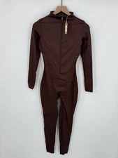NEW Skims All In One Shine Jumpsuit Size Medium Brown Long Sleeve Mock Neck