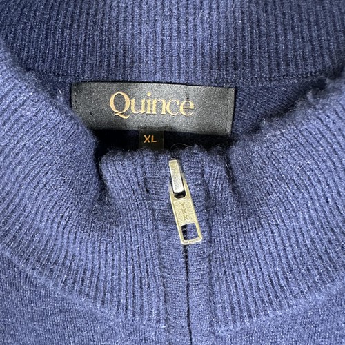 Maglione Quince Mongolian Cashmere Uomo XL Navy Quarter Zip Pullover - Foto 6 di 12