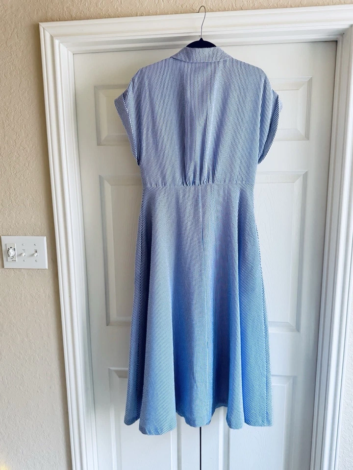 Antonio Melani Women's Dress Katie Tie 6 Collar Nautical Shirt Striped Blue - Image 2 of 4