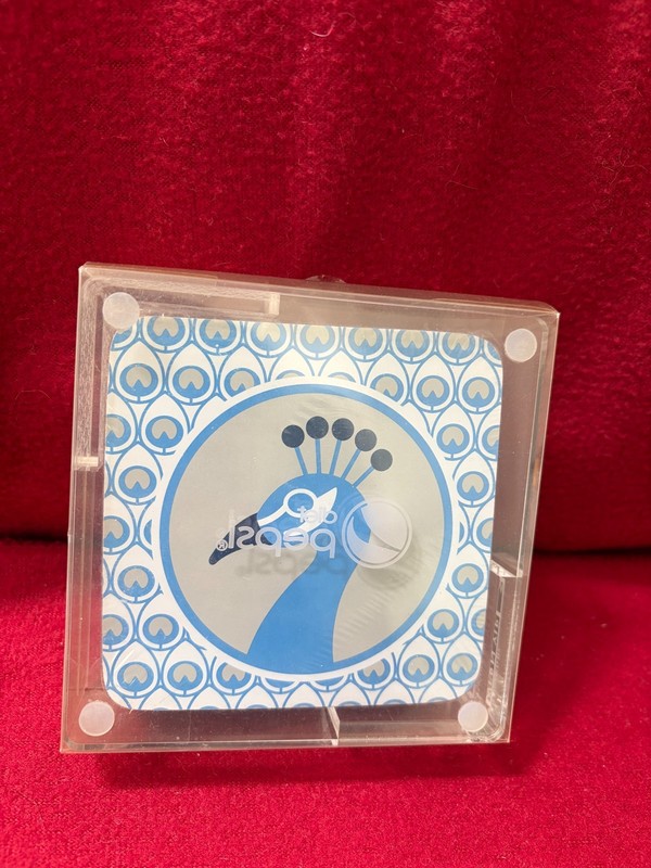 Set of 6 New Sealed Vern Yip Diet Pepsi Coasters Blue Peacock Design