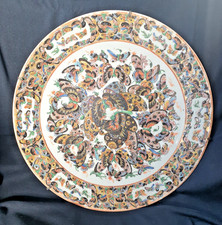 China Antik Porzellan Prunkteller Famille Rose Mille Papillon Schmetterlinge Alt