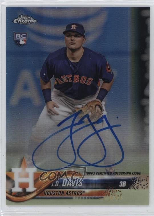 2018 Topps Chrome Rookie Auto Refractor /499 JD Davis #RA-JD Auto RC