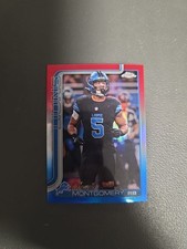 David Montgomery 2025 Topps Chrome Football Red White And Blue Refractor