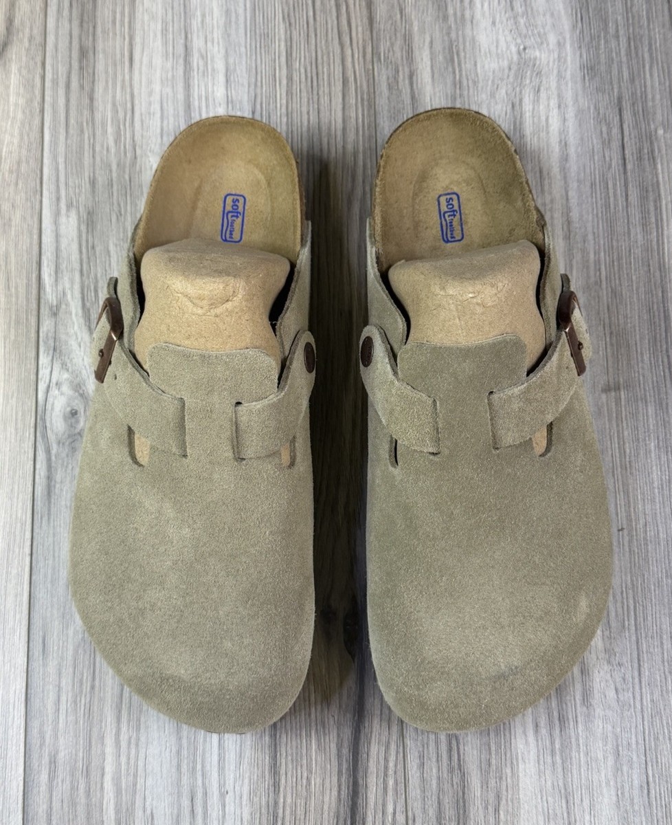 Birkenstock Boston Taupe Casual Suede Clog Womens 8 Mens 6 EU 39