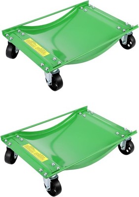 2-Pack Car Wheel Dollies 2500 lbs Each,Heavy Duty Steel,Swivel Casters,Easy Roll