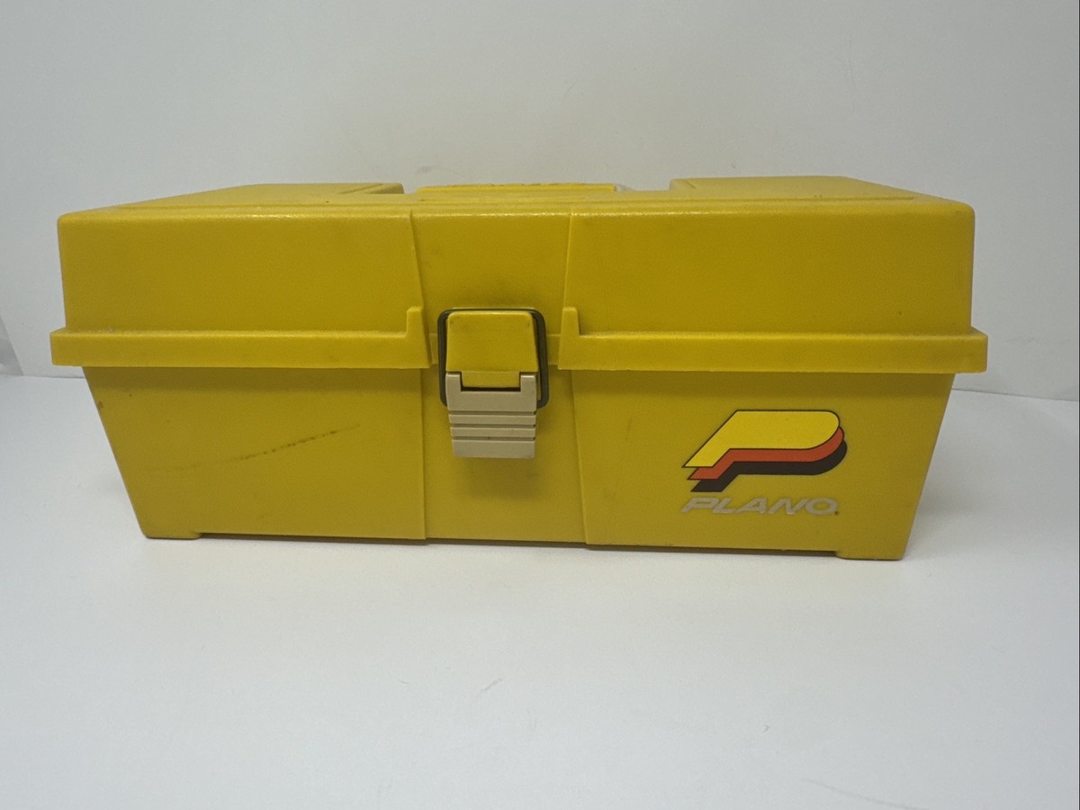 Vintage Plano Plastic Yellow Fishing Tackle Box w/1 Tray 6 Compartment Vintage Plano Plastic Yellow Fishing Tackle Box w/1 Tray 6 Compartment
