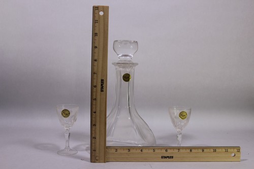 Vintage Fine Leaded Crystal 3 Piece Liqueur Decanter Set By Paul Sebastian Inc. - Picture 5 of 10