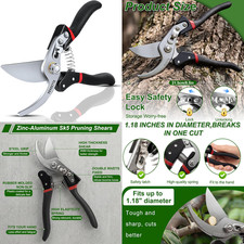 Pruning Shears, 8.5" Professional Garden Shears, SK5 Steel Hedge Clippers, Garde