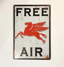 Mobil Gas Free Air 8 x 12 Novelty Metal Sign Shrink-Wrapped New!