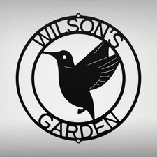 Personalized Hummingbird Metal Sign Custom Art for Home Garden Decor Gift Ideas