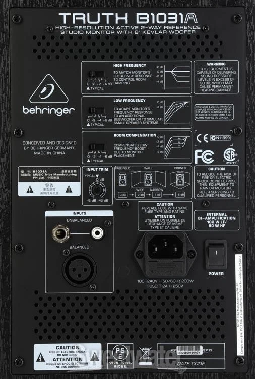 Behringer Truth B1031A 8 inch Powered Studio Monitor - Image 2 of 4