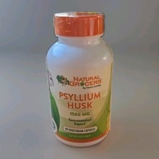 NATURAL GROCERS Psyllium Husk 1500 MG 90 Vegan Capsules Exp 11/2027 New