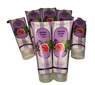 NEW Bath & Body Works Lot of 7 Tubes Brown Sugar Fig Hydrating Body Cream 8 oz