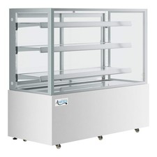 59 1/8" Square Glass White Refrigerated Bakery Display Case