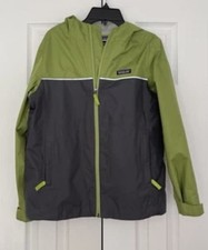 Patagonia Kids Torrentshell Jacket Boys Large 12 Green Grey H2No Performance