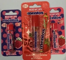 Bundle!! 3 Packs Mentos Lip Balm Berry Mix And Strawberry Lip Oil