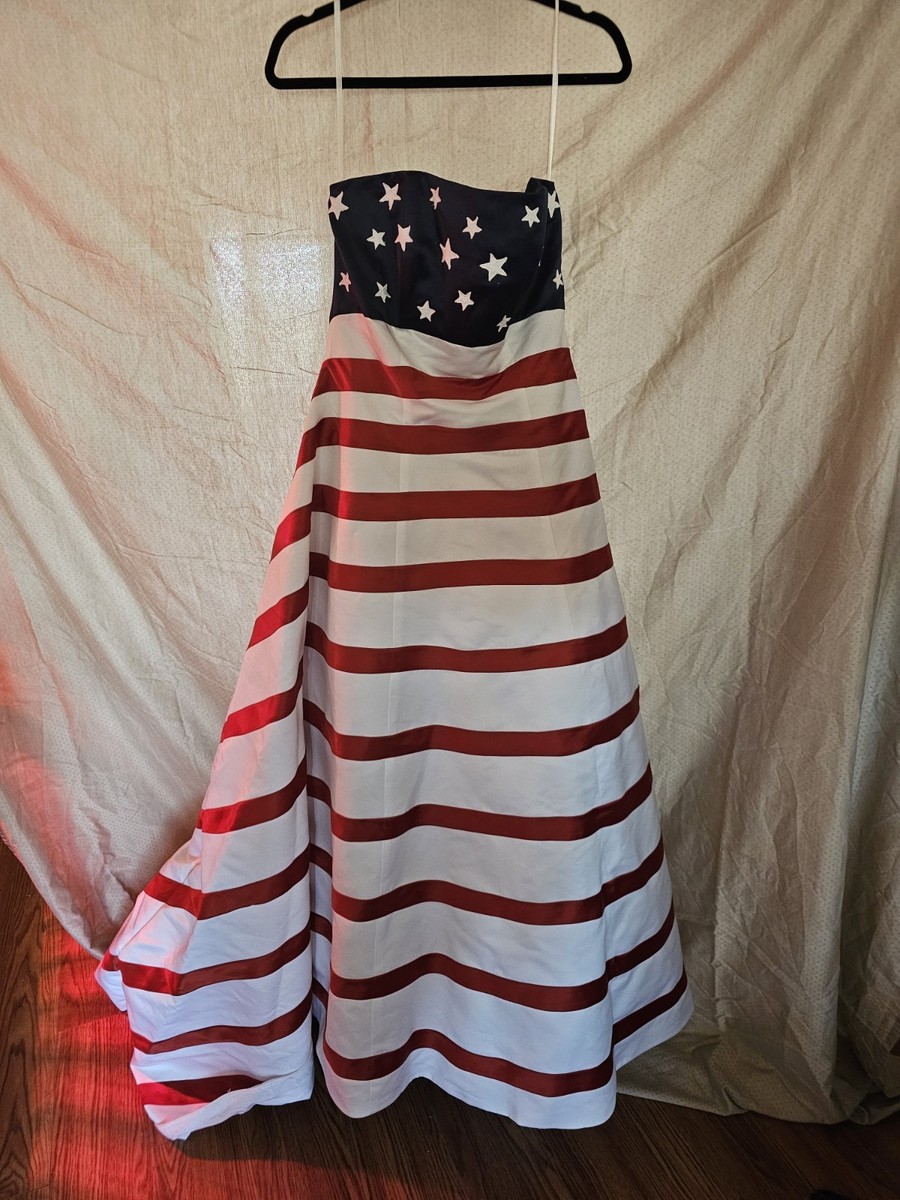 Patriotic Wedding Dress With Three Foot Train | eBay Patriotic Wedding Dress With Three Foot Train | eBay