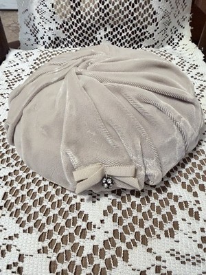 Cute Vintage Retro Beige Hat With Sparkly Adornment.  So Unique!