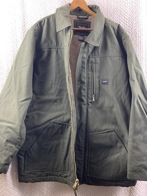 Vtg Walls Work Wear Coat Jacket Green Canvas Sherpa Lined Chore Ranch Mens Sz XL