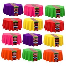 Pcs Mexican Fiesta Tablecloth 84 Inch Plastic Tablecover 12 Multi Color