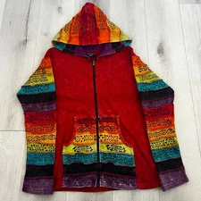 Greater Good Network Rainbow Sweatshirt Hoodie Size S / M Full Zip