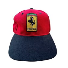 Vintage 1996 Ferrari Nice Man Sports Hat Red Black F1 Racing Shield Strapback