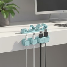 Compact 6-Pack Magnetic Cable Clips - One-Handed Operation for Easy Organization