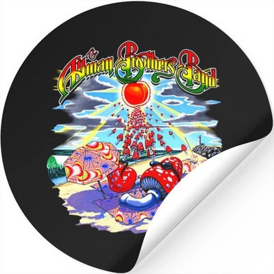 THE ALLMAN BROTHERS BAND *NEW* Sticker 4'' Round  Black 1990s Beacon Theater