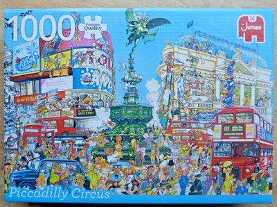 Jumbo Puzzle 1000 Teile Piccadilly Circus London im Comic Stil Neu OVP