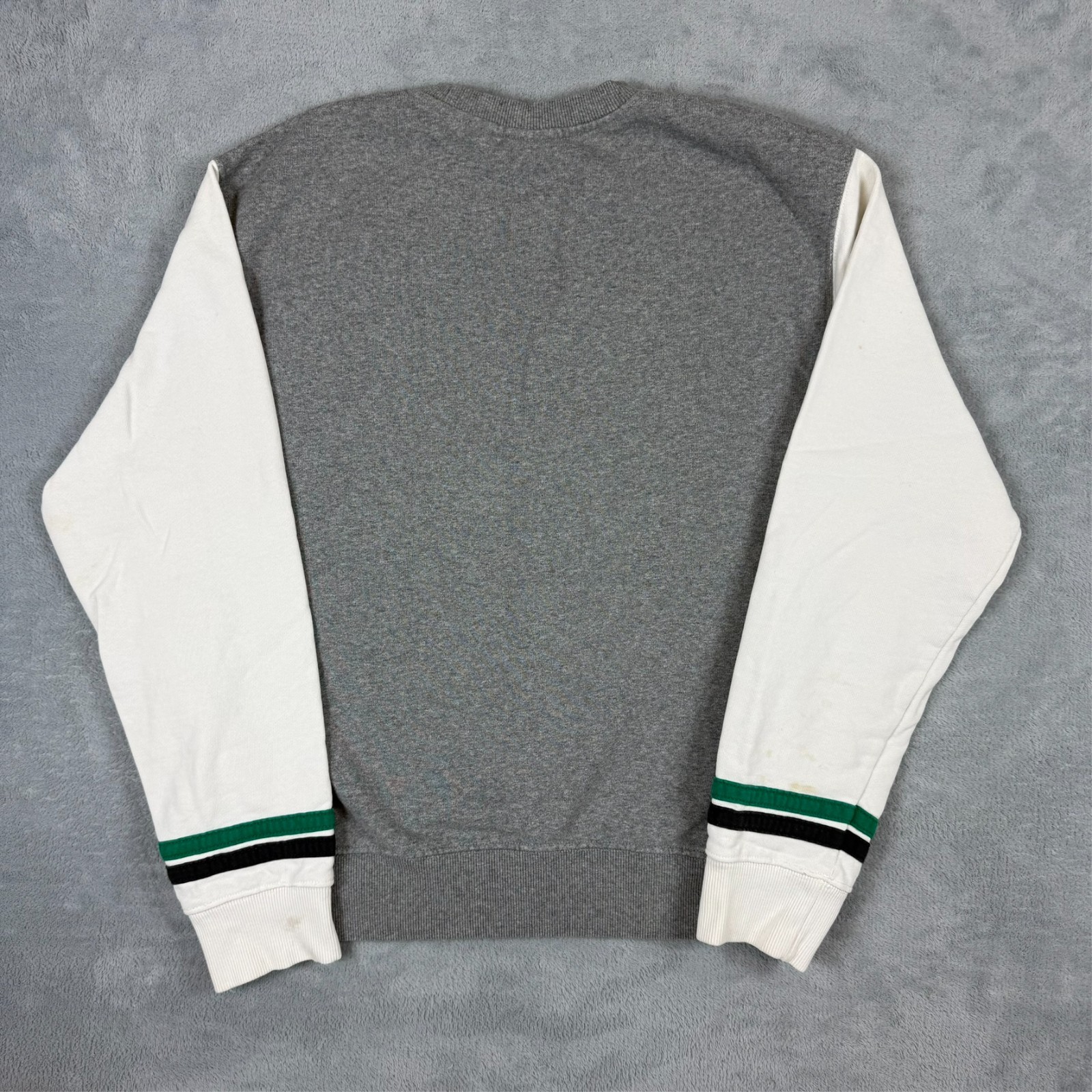Vintage Nike Grey White Spellout Varsity Collegiate Oversized Medium Sweatshirt image 8