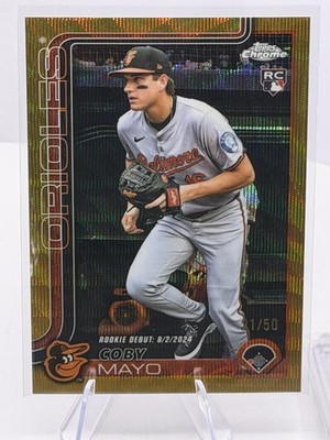 Topps Chrome Update Coby Mayo Gold Wave Refractor Rookie #USC94 /50 Orioles 2025