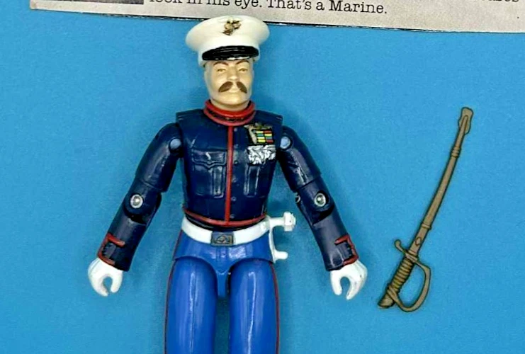 Figura de colección Hasbro GI Joe 1987 Gung-Ho tarjeta de archivo completa vestido marino azul Foto 2 de 4