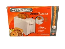 2013 Proctor Silex Durable Toaster White 2 Slice Auto Shutoff 2261K