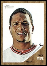 Erick Aybar 2011 Topps Heritage #39 Los Angeles Angels Baseball