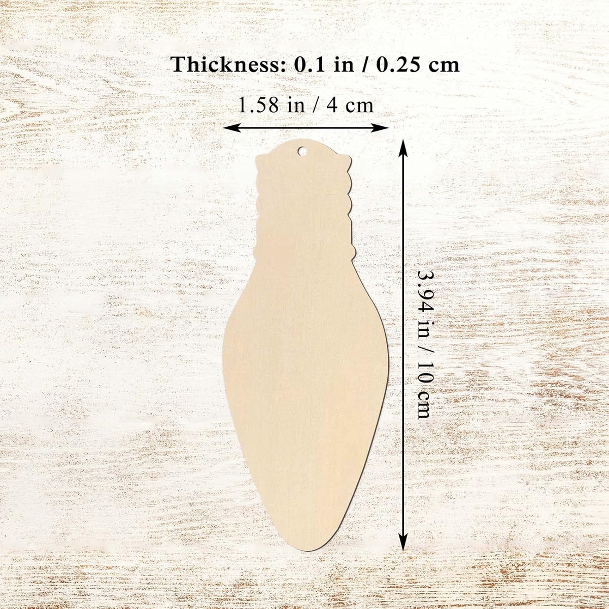 20Pcs Light Bulb Wood DIY Crafts Cutouts Wooden Light Bulb Shaped Hanging  Orname