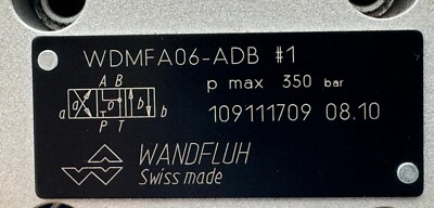 WANDFLUH WDMFA06-ADB HYDRAULIC VALVE | eBay WANDFLUH WDMFA06-ADB HYDRAULIC VALVE | eBay