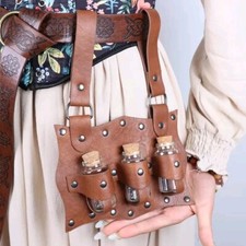 Larp leather Belt Apothecary Bag For Cosplay Halloween Costumes