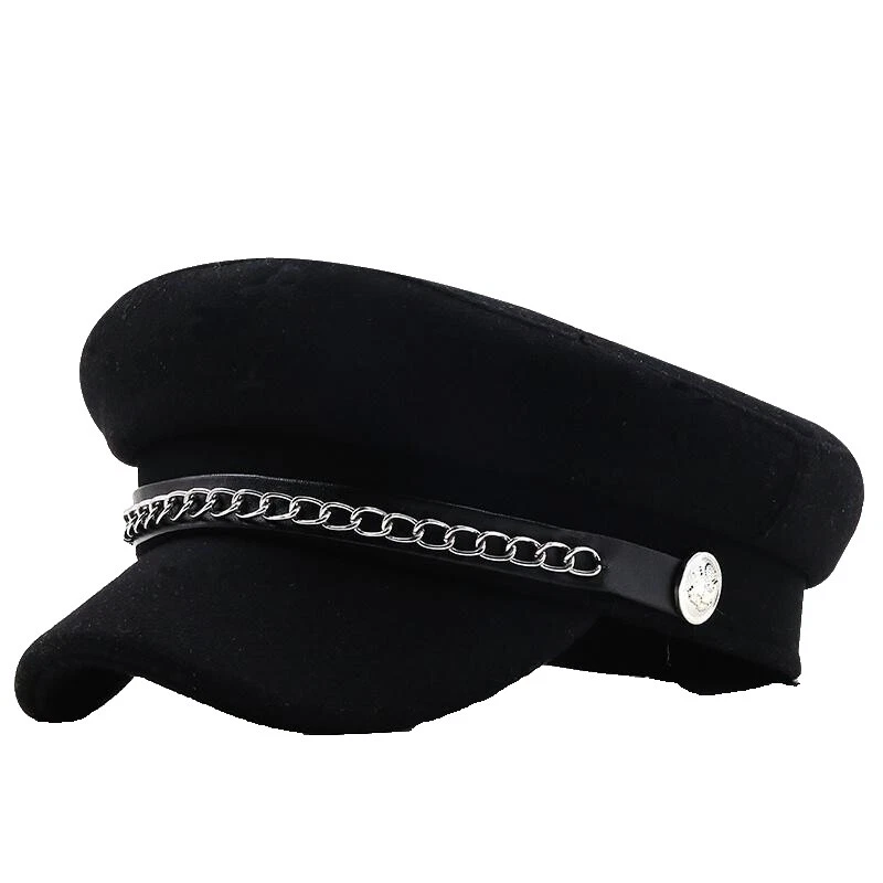 Polyester Women's Army Cap Black